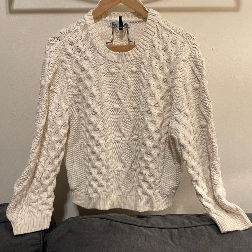 Zara White Sweater.